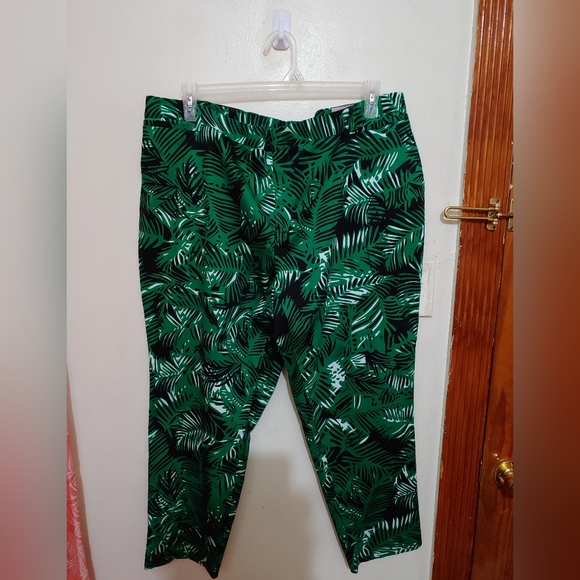 Roz &amp; Ali | Pants &amp; Jumpsuits | Roz And Ali Green Palm And Black Print ...